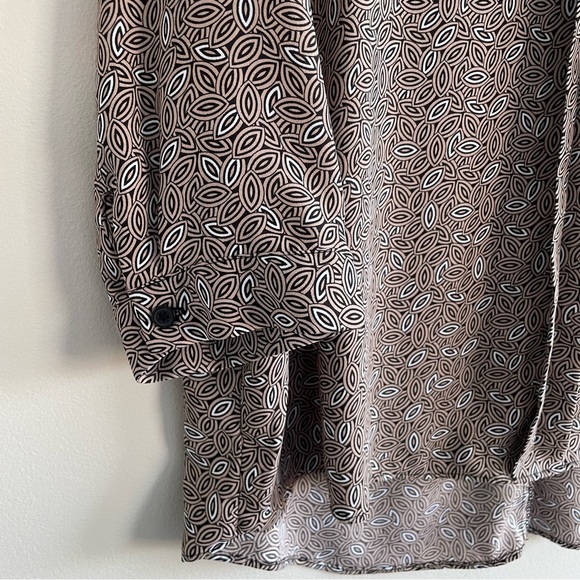 Dana Buchman Women's Patterned Blouse Size XL Brown & Black - Picture 4 of 12